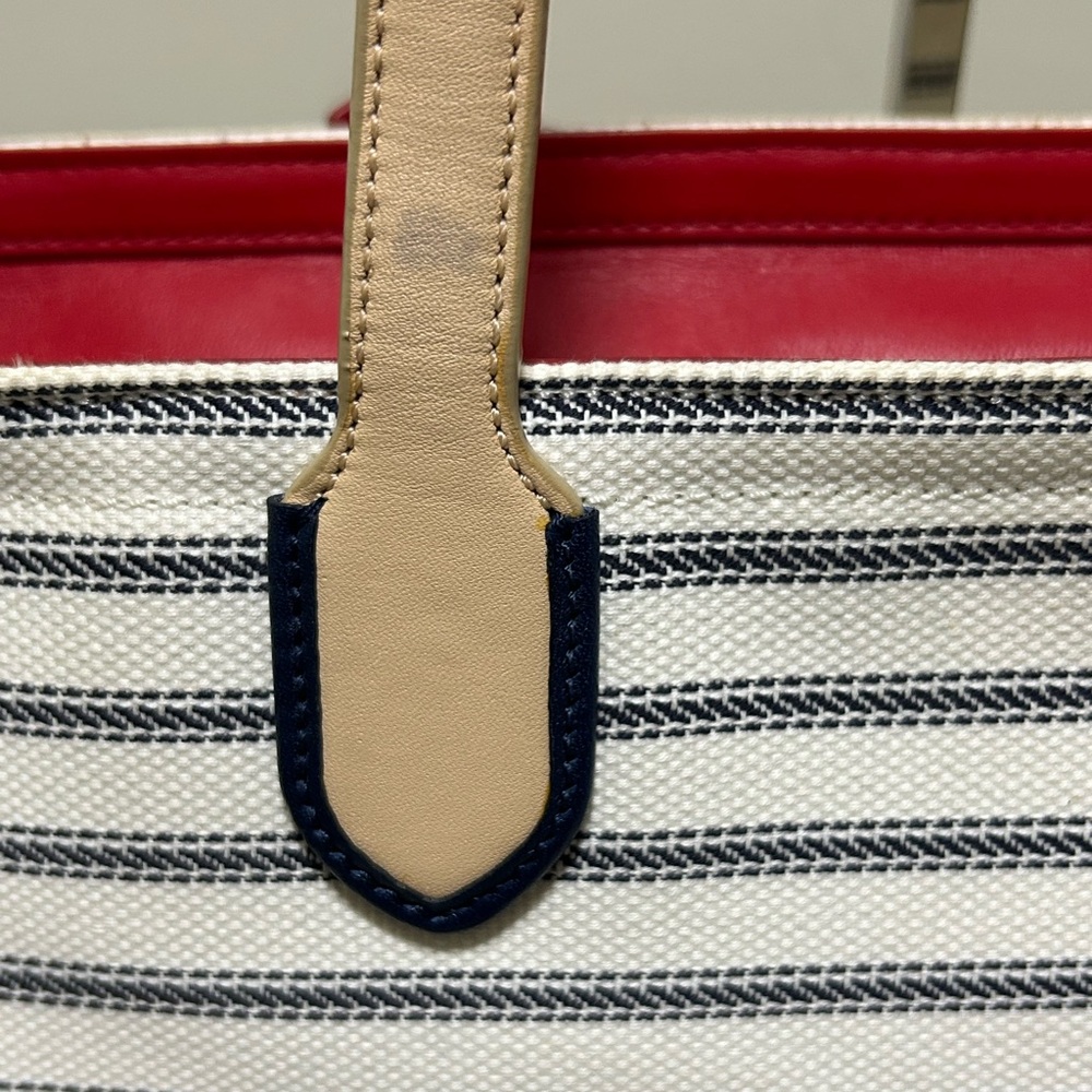 COACH X Saint James Legacy Weekend Tote in Ticking Stripe Canvas w/Leather Trim - Picture 6 of 16